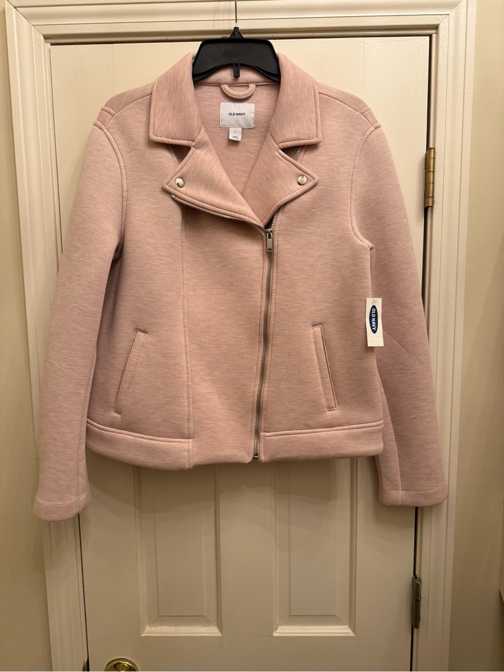NWT Old Navy Blush Pink Moto Jacket Size Large